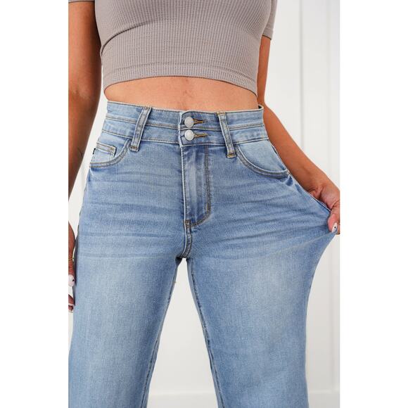 Judy Blue Double the Cool Cropped Wide Leg Jeans Womens Size 5/27 Stretch Denim - Picture 5 of 16